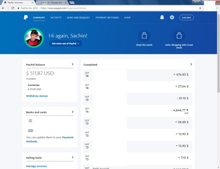 Paypal Screenshot 16 Sept 2016 | Make Money Online with Sachin